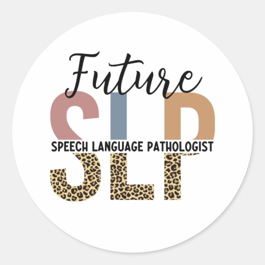 Future SLP Speech Pathologe Leopard Print Runder Aufkleber (Vorderseite)