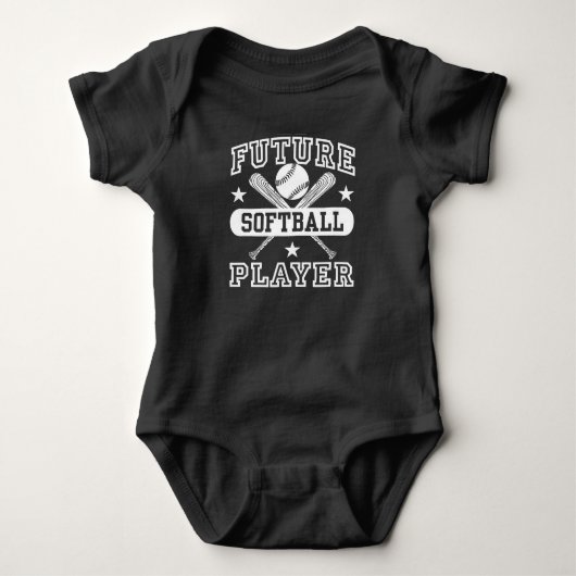 Future Softball Player Baby Bodysuit Strampler (Vorderseite)