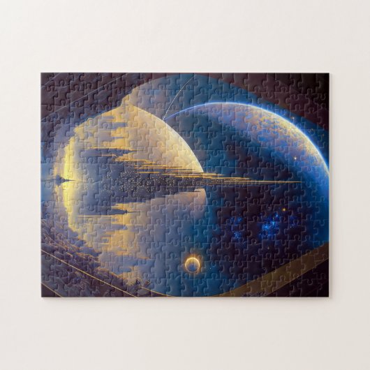 Future Space City Sci-Fi Art Jigsaw Puzzle (Horizontal)