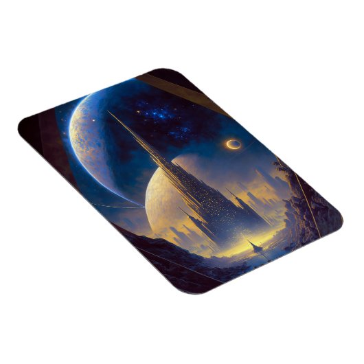 Future Space City Sci-Fi Art Magnet (Rechte Seite)
