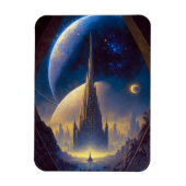 Future Space City Sci-Fi Art Magnet (Vertikal)