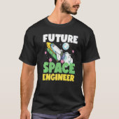 Future Space Engineer Rocket In Galaxy T-Shirt (Vorderseite)