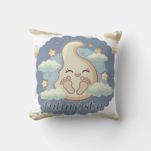 Future Star - Dreamy Baby Footprints Kissen (Vorderseite)