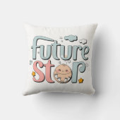 Future Star - Niedliche Baby Footprints Kissen (Rückseite)