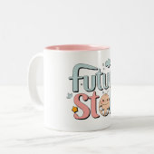 Future Star - Niedliche Baby Footprints Zweifarbige Tasse (Vorderseite Links)