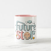 Future Star - Niedliche Baby Footprints Zweifarbige Tasse (Mittel)