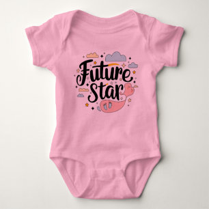 Future Star - Whimsical Baby Bump Design Baby Strampler
