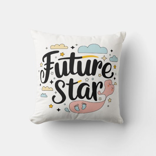 Future Star - Whimsical Baby Bump Kissen (Vorderseite)