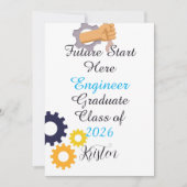 Future starts now.Personalized engineer graduation Karte (Vorderseite)