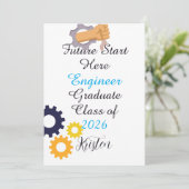 Future starts now.Personalized engineer graduation Karte (Stehend Vorderseite)