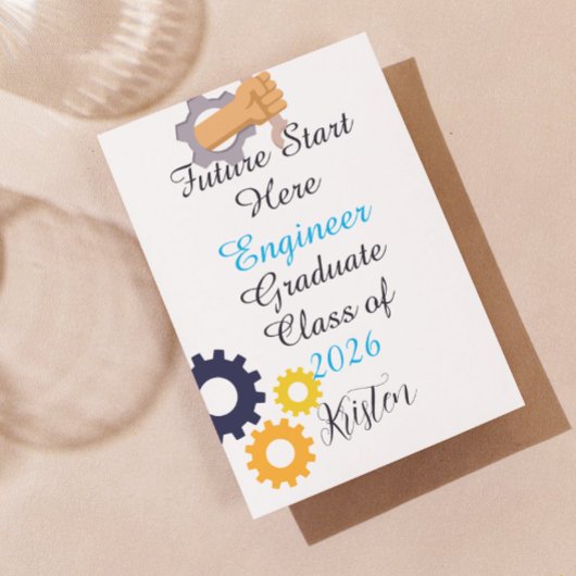 Future starts now.Personalized engineer graduation Karte