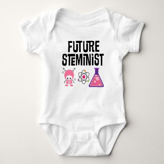 Future Steminist Baby Girl Scientist Baby Strampler (Vorderseite)