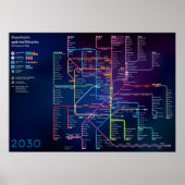 Future Stockholm Rail Network Map Poster (Vorne)