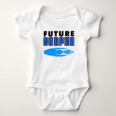 Future Surfer Blue Surf Board Baby Strampler (Vorderseite)