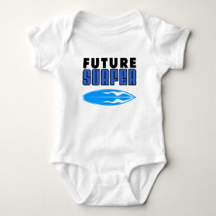 Future Surfer Blue Surf Board Baby Strampler