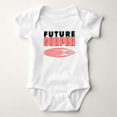 Future Surfer Pink Surf Board Baby Strampler (Vorderseite)