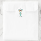 Future Surgeon Little Girl Runder Aufkleber (Tasche)