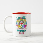 Future Teacher Personalized Zweifarbige Tasse (Links)