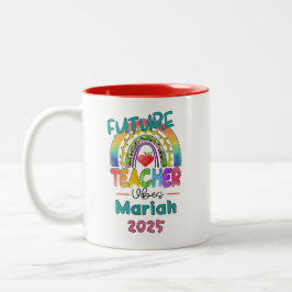 Future Teacher Personalized Zweifarbige Tasse
