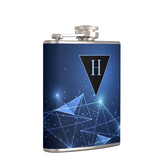 Future Tech Modern Mit Monogramm Flachmann (Rechts)