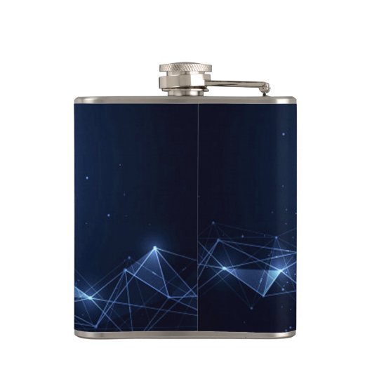 Future Tech Modern Mit Monogramm Flachmann (Rückseite)