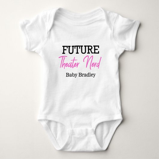 Future Theater Nerd Rosa Personalisiert Baby Strampler (Vorderseite)