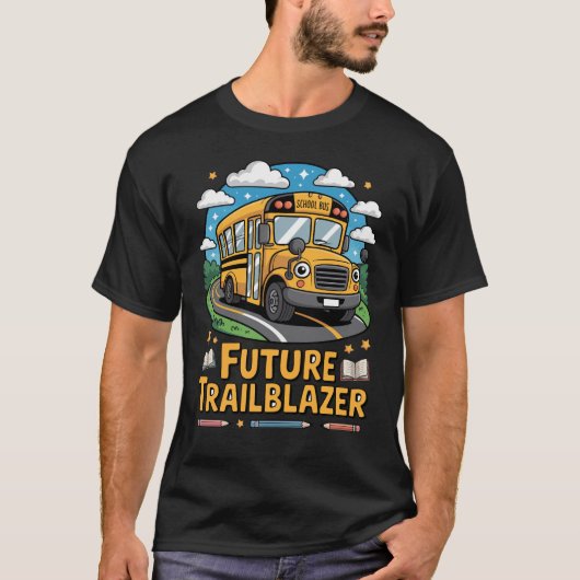 Future Trailblazer School Bus Design T-Shirt (Vorderseite)