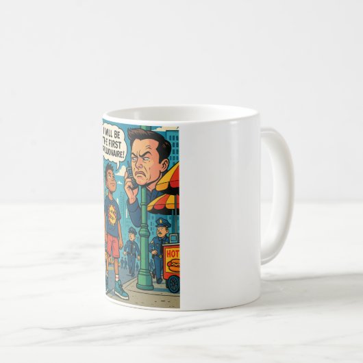 Future Tycoon Retro Pop Art Motivation Mug Kaffeetasse (VorderseiteRechts)