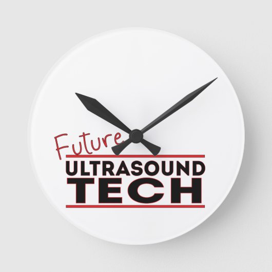 Future Ultrasound Tech Runde Wanduhr (Vorderseite)