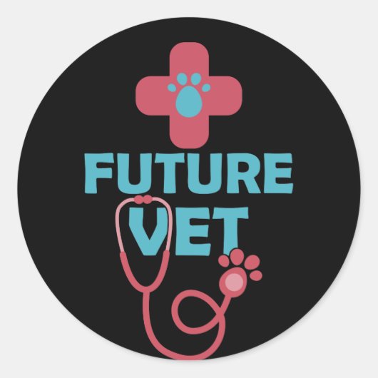 Future Vet Niedlich Veterinary Runder Aufkleber (Vorderseite)