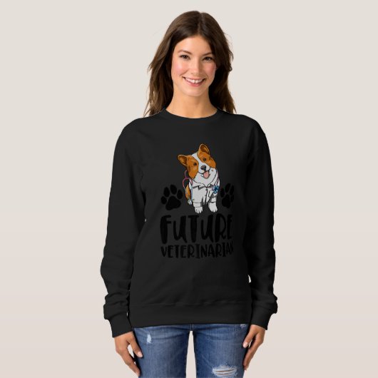 Future Veterinarian Corgi  Women Love Doggy Doctor Sweatshirt (Vorne ganz)