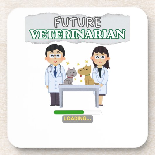 Future Veterinarian Loading – Vet Student Design Getränkeuntersetzer (Vorderseite)