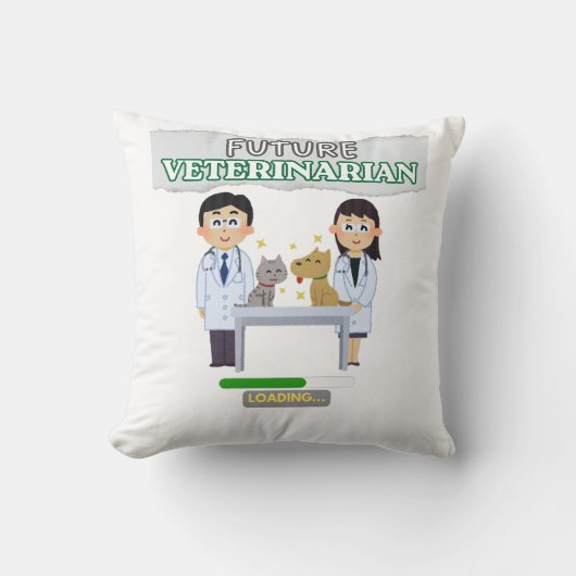 Future Veterinarian Loading – Vet Student Design Kissen (Vorderseite)