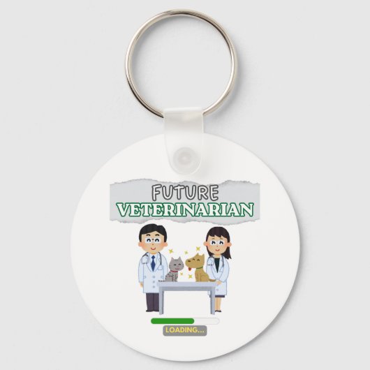 Future Veterinarian Loading – Vet Student Design Schlüsselanhänger (Vorderseite)
