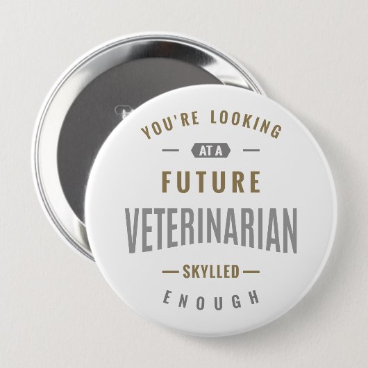 Future Veterinary Gift Ideen Button (Vorne & Hinten)