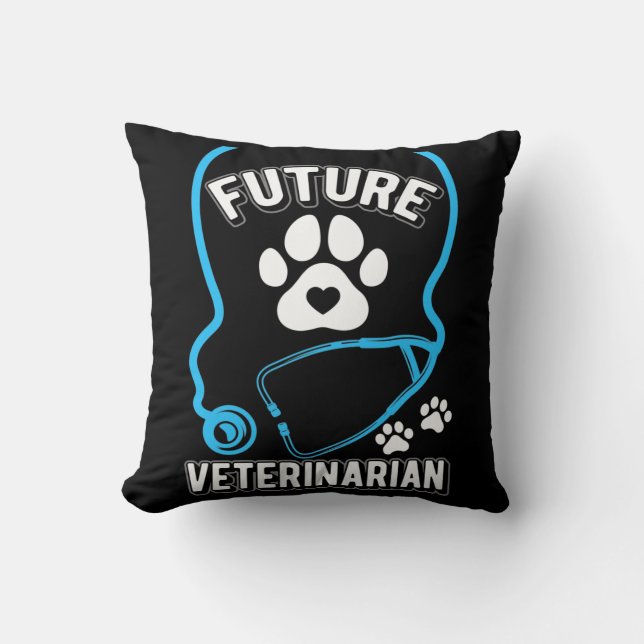 Future Veterinary Stethoscope Funny Kissen (Vorderseite)