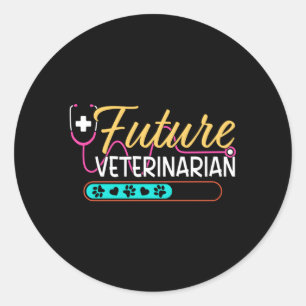 Future Veterinary Stethoscope Future Vet Runder Aufkleber
