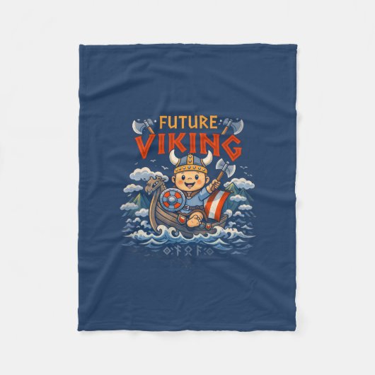 Future Viking Funny Norwegian Fleece Blanket (Vorderseite)
