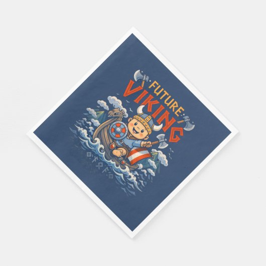 Future Viking Funny Norwegian Napkins Serviette (Ecke)