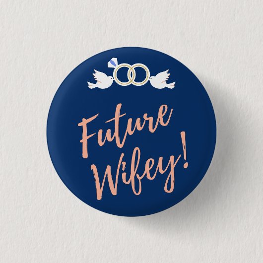 Future Wifey Love Birds in Deep Blue Button (Vorderseite)