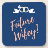 Future Wifey Love Birds in Deep Blue Getränkeuntersetzer (Vorderseite)