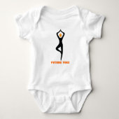 Future Yogi, Yoga Pose schwarz, Orange Custom Baby Strampler (Vorderseite)