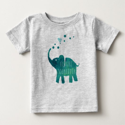 Future Zookeeper Elephant Kleinkind Long Sleeve Baby T-shirt (Vorderseite)