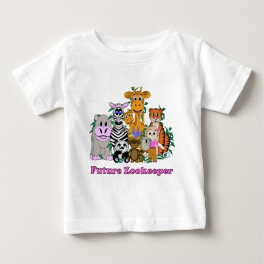 Future Zookeeper Girl Baby T-shirt (Vorderseite)