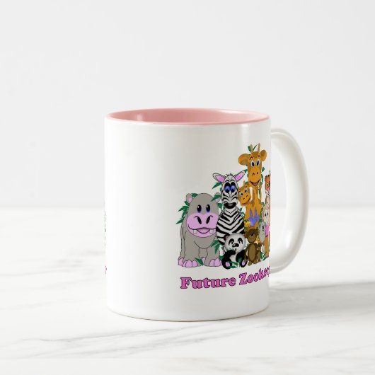 Future Zookeeper Girl Zweifarbige Tasse (VorderseiteRechts)