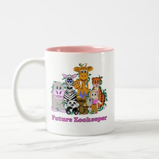 Future Zookeeper Girl Zweifarbige Tasse (Links)