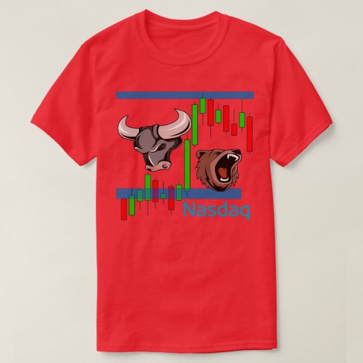 Futures Trading Bear vs Bull Emini Nasdaq NQ T-Shirt (Design vorne)