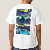 Futurismo Drive: Ultra-Sci-Fi-Auto entfesselt T-Shirt (Rückseite)