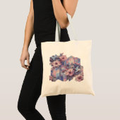Futurismus Tinted Blumendesign Tote Bag Tragetasche (Vorderseite (Produkt))