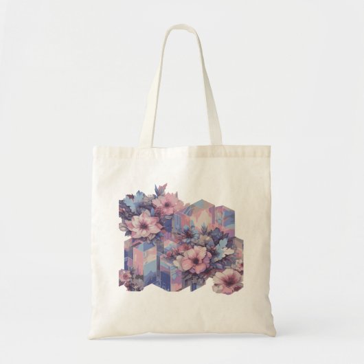 Futurismus Tinted Blumendesign Tote Bag Tragetasche (Vorne)